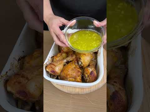 Pollo jugoso y sazonado.Cuando lo hago no queda nada.